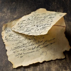 Altes Blatt Papier mit schnörkeliger Schrift