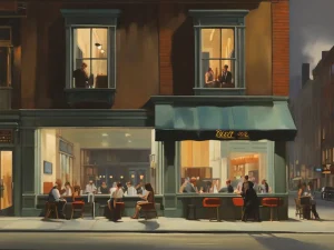 Summer in the city in Edward Hopper Style