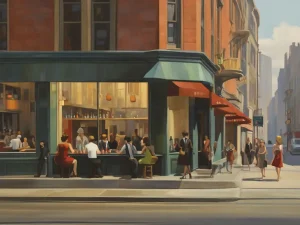 Summer in the city in Edward Hopper Style