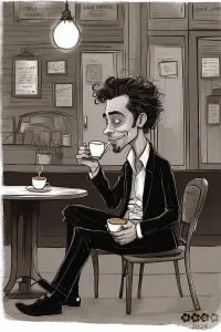 Karikaturen. Kaffeejunkie