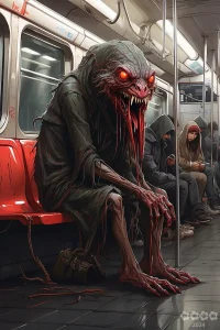 Monster in der U-Bahn.