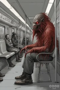 Monster in der U-Bahn.