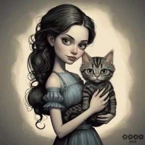 Girl with cat