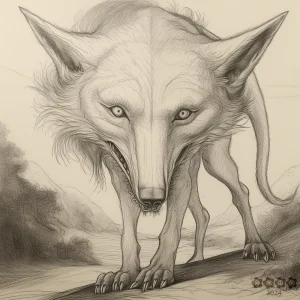 Ungewöhnliche Illustration eines Wolfes