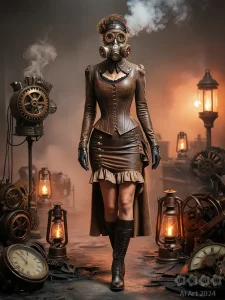 Steampunklady mit Maske