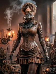 Menschen real 2. Steampunklady mit Maske