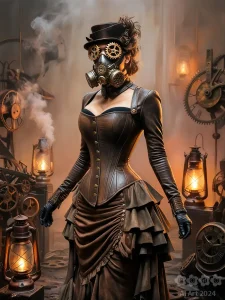 Steampunklady mit Maske