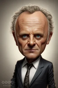 Karikaturen Prominente. Anthony Hopkins