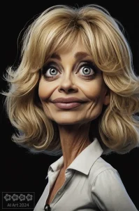 Karikaturen Prominente. Goldie Hawn