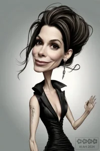 Karikaturen Prominente. Sandra Bullock