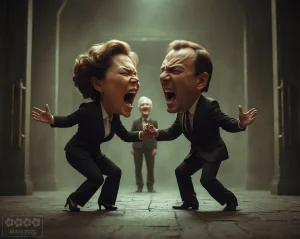 Karikaturen 2. Wenn zwei sich streiten, freut sich der dritte.