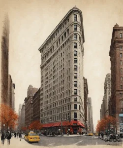 In der City. Flat Iron Building, New York