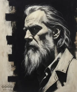 Portrait eines Mannes mit Bart.